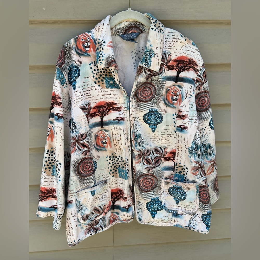 Vintage City Blues Koret size XL animal print Y2K floral cotton jacket